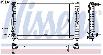 AUDI A4 РАДИАТОР ОХЛАЖДЕН (NISSENS) (см.каталог) 94-96 8D0121251K/8D0160299A AI0A494-910