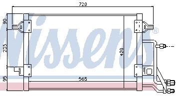 AUDI A4 {+ PASSAT 96- (565x420)} КОНДЕНСАТОР КОНДИЦ (NISSENS) (AVA) (см.каталог) 94- 8D0260403E/8D0260403H AI0A494-932