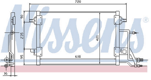 AUDI A6 {618x421} КОНДЕНСАТОР КОНДИЦ (NISSENS) (AVA) (см.каталог) 97- 4B0260403F/4B0260403T AI0A697-930