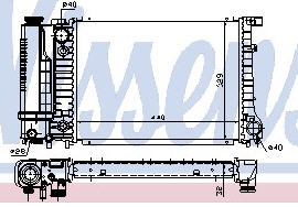 E30 {E34 88-92} РАДИАТОР ОХЛАЖДЕН (NISSENS) (AVA) (см.каталог) 87-91 17111719303/17111719305 BME3087-914