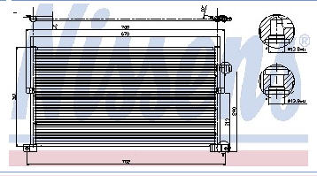 MONDEO {670x361} КОНДЕНСАТОР КОНДИЦ (NISSENS) (AVA) (см.каталог) 00- 1152429/1232915/1311098/1348012 FDMON00-930