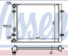 OCTAVIA {VW BORA 98-/GOLF IV 97-/SE TOLEDO 99-} РАДИАТОР ОХЛАЖДЕН (NISSENS) (AVA) (см.каталог) 96-01 1J0121253G/1J0121253K SDOCT96-910