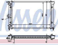 GOLF {JETTA/POLO 83-90} РАДИАТОР ОХЛАЖДЕН (NISSENS) (AVA) (см.каталог) 84-92 191121253CF/191121253CJ VWGLF84-912